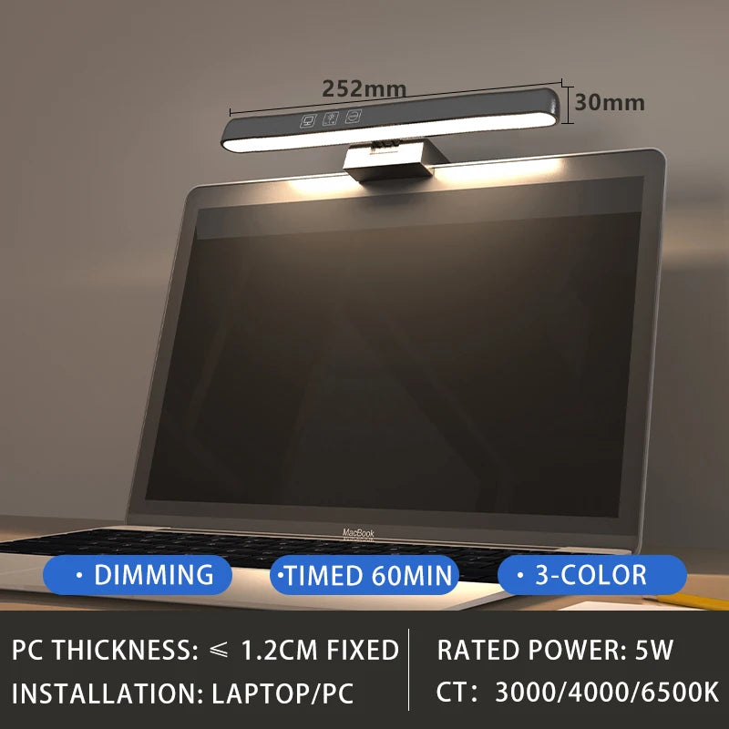 Lampe LED écran PC – Lumière douce anti-fatigue pour bureau USB