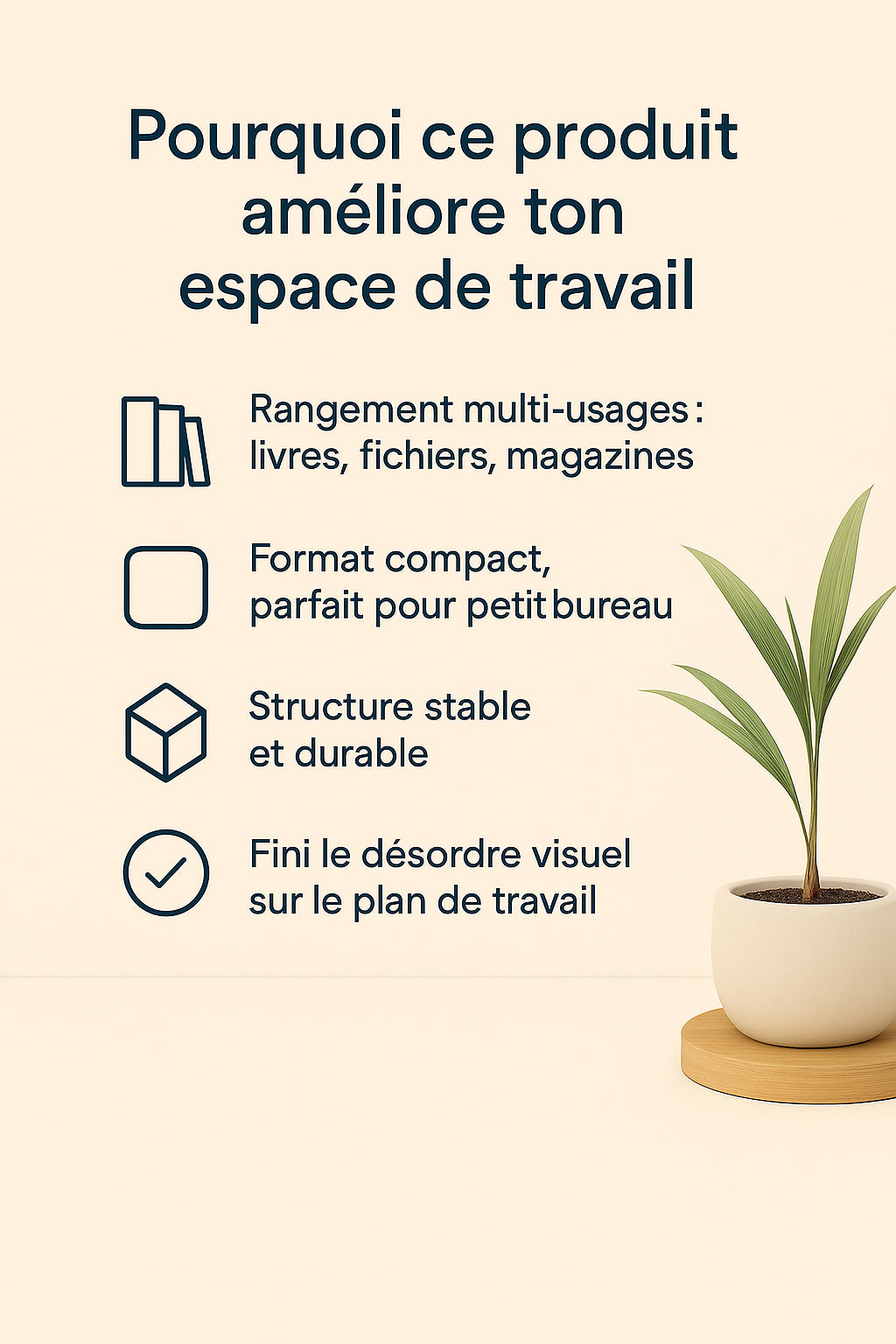 Organisateur de bureau multifonction – Range-livres et dossiers compact