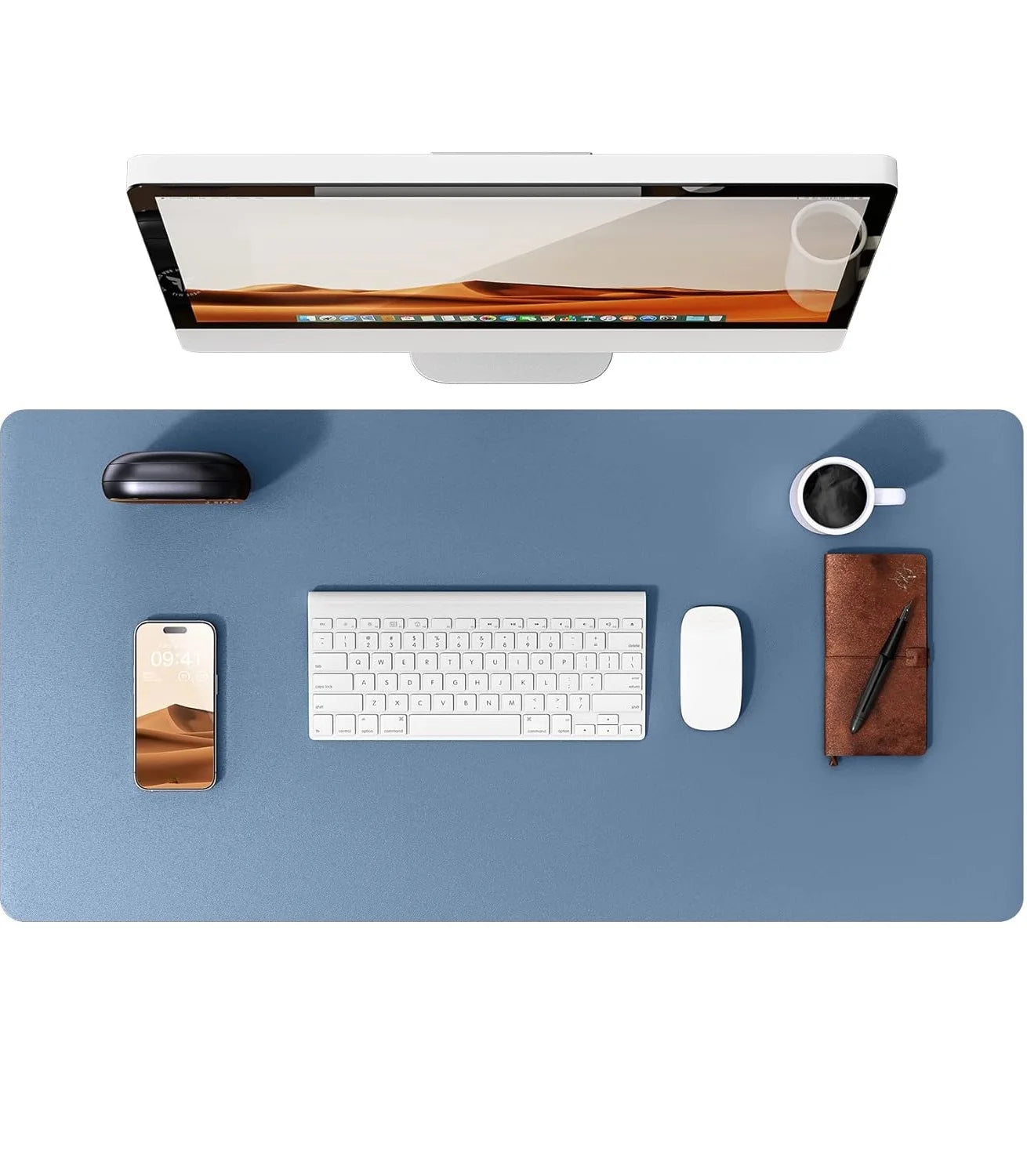 Tapis de bureau en cuir – Protection élégante pour clavier, souris & accessoires