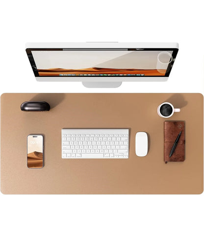 Tapis de bureau en cuir – Protection élégante pour clavier, souris & accessoires