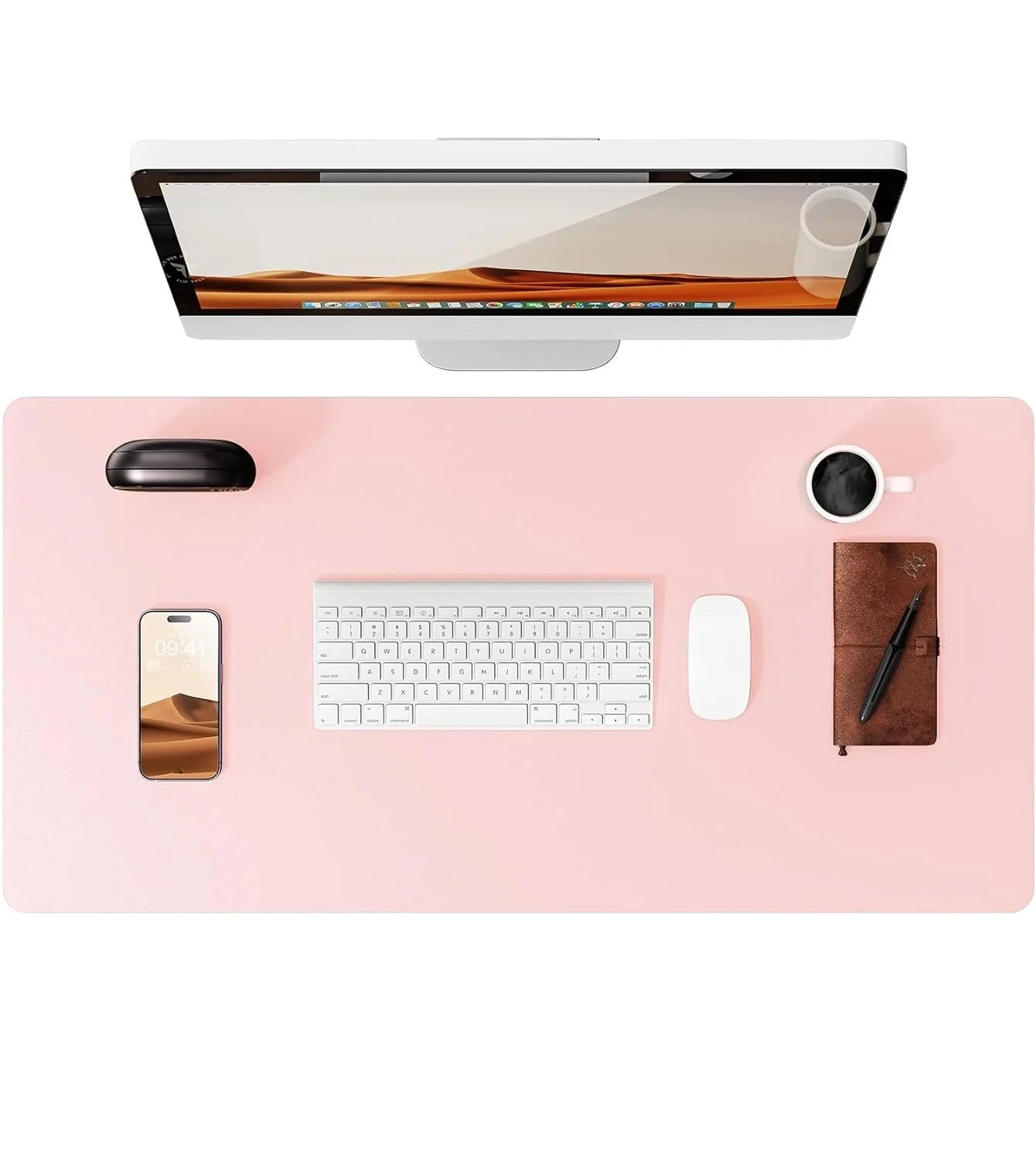 Tapis de bureau en cuir – Protection élégante pour clavier, souris & accessoires