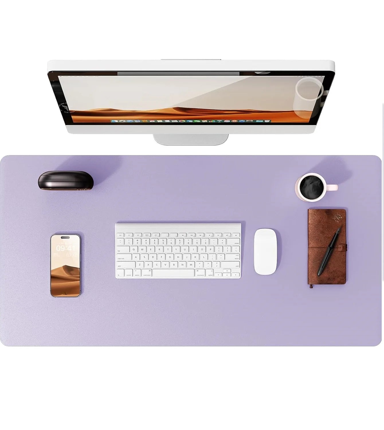 Tapis de bureau en cuir – Protection élégante pour clavier, souris & accessoires