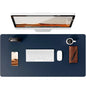 Tapis de bureau en cuir – Protection élégante pour clavier, souris & accessoires