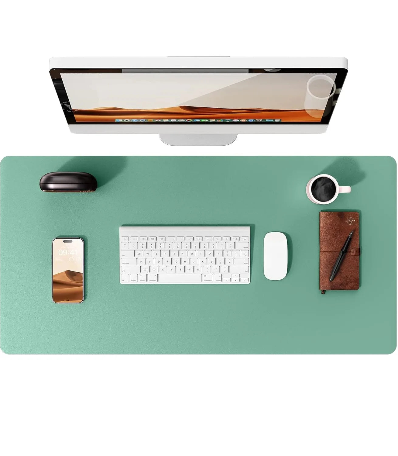 Tapis de bureau en cuir – Protection élégante pour clavier, souris & accessoires